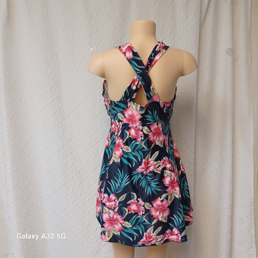 Cocopear Size XL Floral Woman Swim Dress - Pink and Blue - Picture 7 of 14